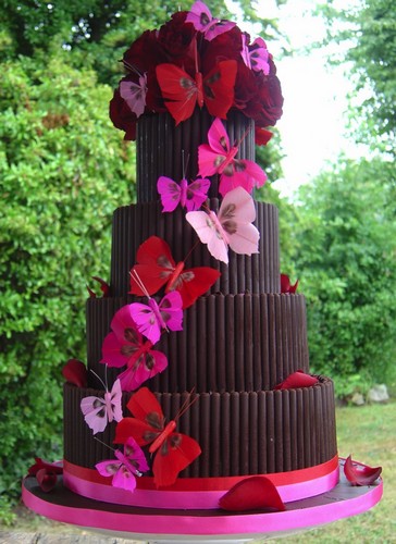 торт с бабочками